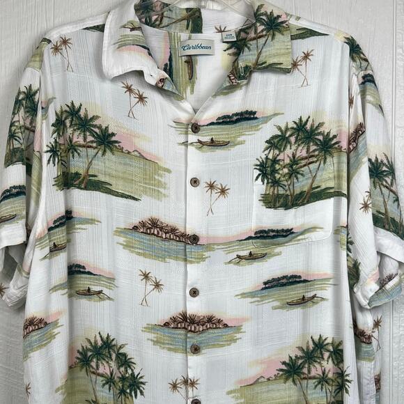 Caribbean Hawaiian shirt men’s 3XB 
tropical print palm trees - Picture 3 of 6